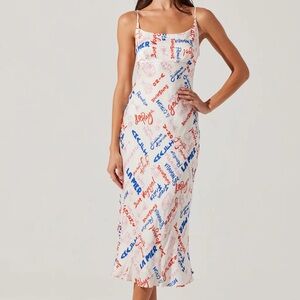 NWT ASTR Multicolor Graphic Midi Dress